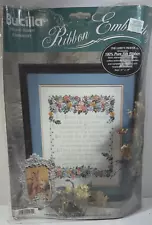 Bucilla Vtg The Lords Prayer100% Silk Ribbon Kit 11 " x 14" Needle Complete