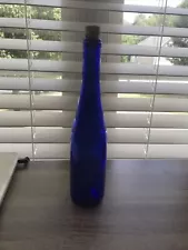 10 1/2 inch blue glass bottle