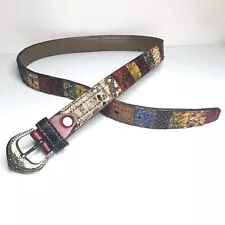 Snakeskin Patchwork Men’s Belt 34 Colorful