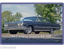 1963 Chevrolet Impala SS 409 Auto Refrigerator / Tool Box Magnet Man Cave Shop