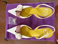 ESCADA EXOTICS LEATHER SHOES VALENCIA Cream CALF and PINK SUEDE LEATHER SIZE 39