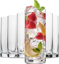 Highly Durable Drinking Glasses Set of 6, 16 Ounce Highball Glasses for...