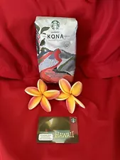 HOT SALE! 2024 (1) STARBUCKS 100% KONA COFFEE WHOLE BEANS 8.8oz BAG+HAWAII CARD