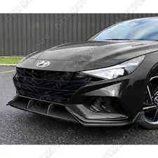 For 21-23 Hyundai Elantra N-Line Painted Black Front Bumper Lip Body Kit Spoiler