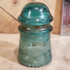 Hemingray No 9 Telephone Pole Insulator Glass 3 3/4" USA Swanky Barn