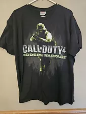 Vintage Call Of Duty 4 Modern Warfare T-Shirt Men's Size XL - Measures 22x28