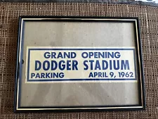 ULTRA RARE Los Angeles Dodgers Dodger Stadium Grand Opening Parking Permit 1962