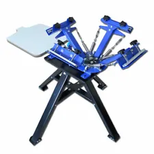 4 Color 1 Station Screen Printing Press Machine with Stand Printer for Shirt