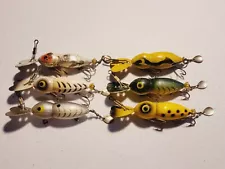 6 Vintage WHOPPER STOPPER HELLBENDER 2" Diving Crankbait Lures