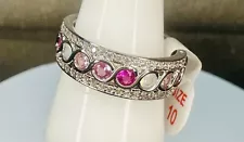 Bomb Party RBP7790 "Obsessed With You" Opal Topaz CZ Rhodium Ring Size 10