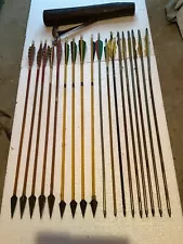 18 Assorted Arrows, 9 Wood Shafts, 7 Aluminum, 2 Composite. Target And Hunting