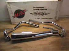 NEW KAWASAKI KZ400 KZ440 ALL 2 INTO 1 EXHAUST SYSTEM CHROME MAC 002-0103