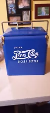 vintage blue pepsi cooler