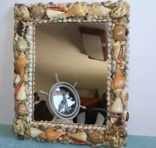 Mirror Natural Seashell 14” x 11” Rectangular Beach Decor - Hang Or Lean