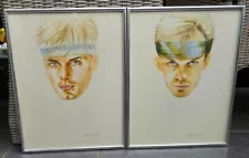 MYLES ANTHONY Ltd Edit 2 Signed GAY INTEREST MALE MEN +BANDANA Glazed Prints C14