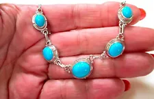 SALE !! Sleeping Beauty Turquoise Necklace, 925 SS