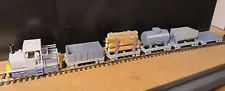 HO scale carriages; logging, tanker, MoW, hopper, old time pickle, gondola etc