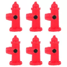 6 Pcs Fire Hydrant Mini Figurine Light House Decorations for Street Toy