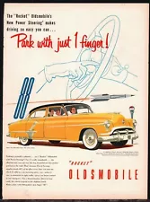 1952 OLDSMOBILE 4-door Car AD Yellow Sedan w/ Black Top 1953 Model?