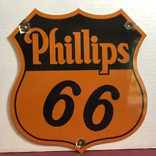 VINTAGE PHILLIPS 66 GASOLINE PORCELAIN SIGN GAS STATION PUMP PLATE MOTOR OIL