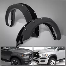 FOR 2009-2023 DODGE RAM 1500 BLACK POCKET RIVETED WHEEL FENDER FLARES BOLT STYLE