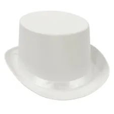 Satin Sleek White Top Hat