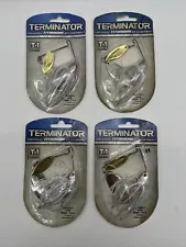 4 Terminator Titanium T-1 1/2 oz. Spinnerbait Silver Shad New On Cards