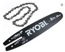 Genuine 8" Ryobi Bar & Chain for 18v ONE+Cordless Pole Saw P4360 USED LOT 2357