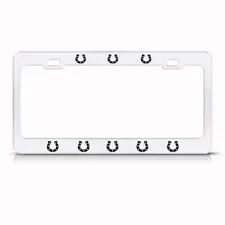 Metal License Plate Frame Horseshoe Shoe Horse Car Accessories Chrome