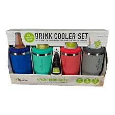 REDUCE 4 in 1 Multi-Use Drink Cooler & Cup Set 4Pk for All Cans & Bottles