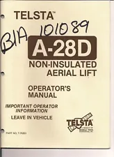 Telsta Bucket A-28D Boom Truck Service and Repair Manual Scan Images on a DVD