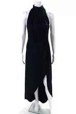 Haute Hippie Womens Midnight Asymmetrical Ruffle Gown Blue Size 2 12163681