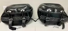 2000-2017 Harley Davidson Heritage Softail Studded Leather Saddlebags - Genuine