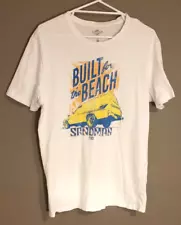 HOLDEN SANDMAN Panel Van "Built for the Beach" T-Shirt. White. Size Adult Large.