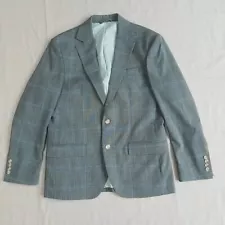 Men's Moss Blazer Jacket Tailored Fit grey check single breasted Lined UK 40" S