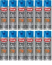 Krylon Industrial Quik-Mark SB Inverted Marking Paint Apwa Blue - Lot of 12