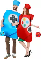 6 Pcs Halloween Couple Costumes for Adult Game Controller Couple Costumes with B