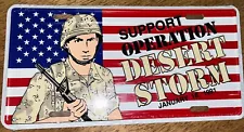 Operation Desert Storm Military Veteran Booster License Plate New Old Stock