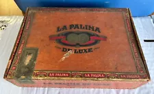 Vintage LA PALINA DE LUXE CORONA with Tax Stamp Cigar Box 3 for 50 cents