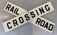 Antique Retired Aluminum Railroad Crossing Crossbuck Sign