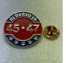 Trump Lapel Pin, one inch enameled. 45-47 FREE shipping in United States