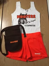 New HOOTERS Uniform Halloween Costume Tank/Short/Pouch Clearwater Florida LARGE