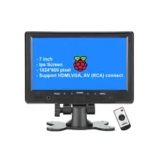 US Stk 7"Portable Small HDMI LCD Monitor w/Speaker 4 PC/TV/Security system, VGA
