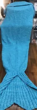 Mermaid Blanket Crochet Blue Green Adult Size 70”