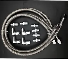 For Chevy Ford TH350 700R4 TH400 SS Braided Transmission Cool Hoses Lines Kit