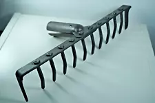 Vintage England Quality Steel Rake Head 1960 Garden Tool 30cm wide