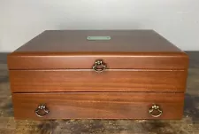 Reed & Barton Storage Chest Wood Flatware Case Silverware Wood Drawer Box Eureka