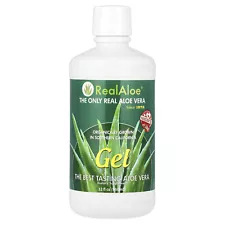 Real Aloe Inc Aloe Vera Gel 32 fl oz 960 ml Gluten-Free, Non-GMO, Not Tested on