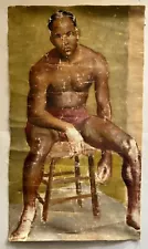 WPA Era Oil Painting On Canvas African American Boxer - Signed Williams -Restore