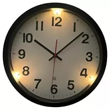 Lighted Up Wall Clocks for Bedroom, 12 Inch Silent Glow in The Dark Wall